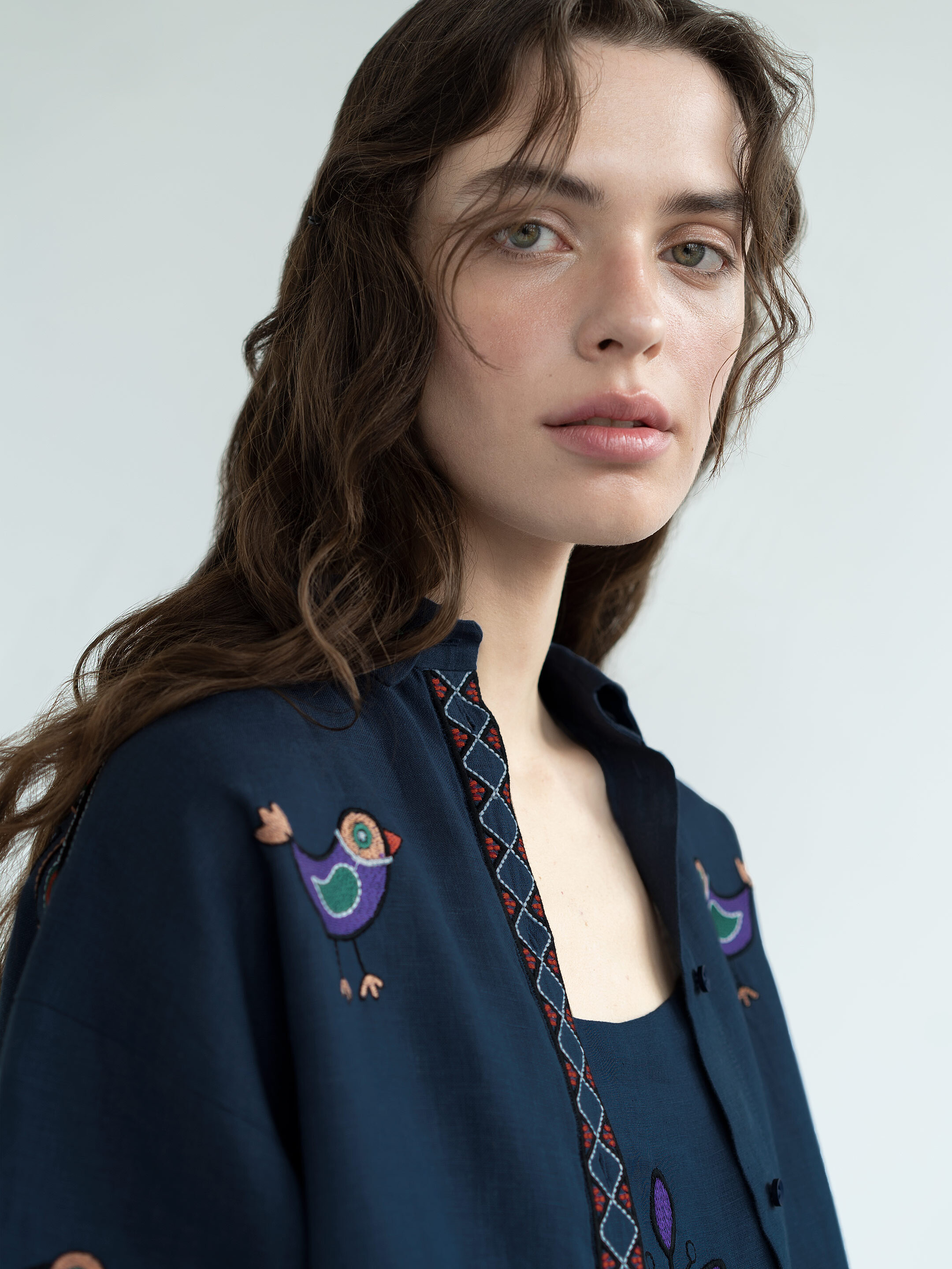 Лляна сорочка з вишивкою «Gushul Shirt» розміри