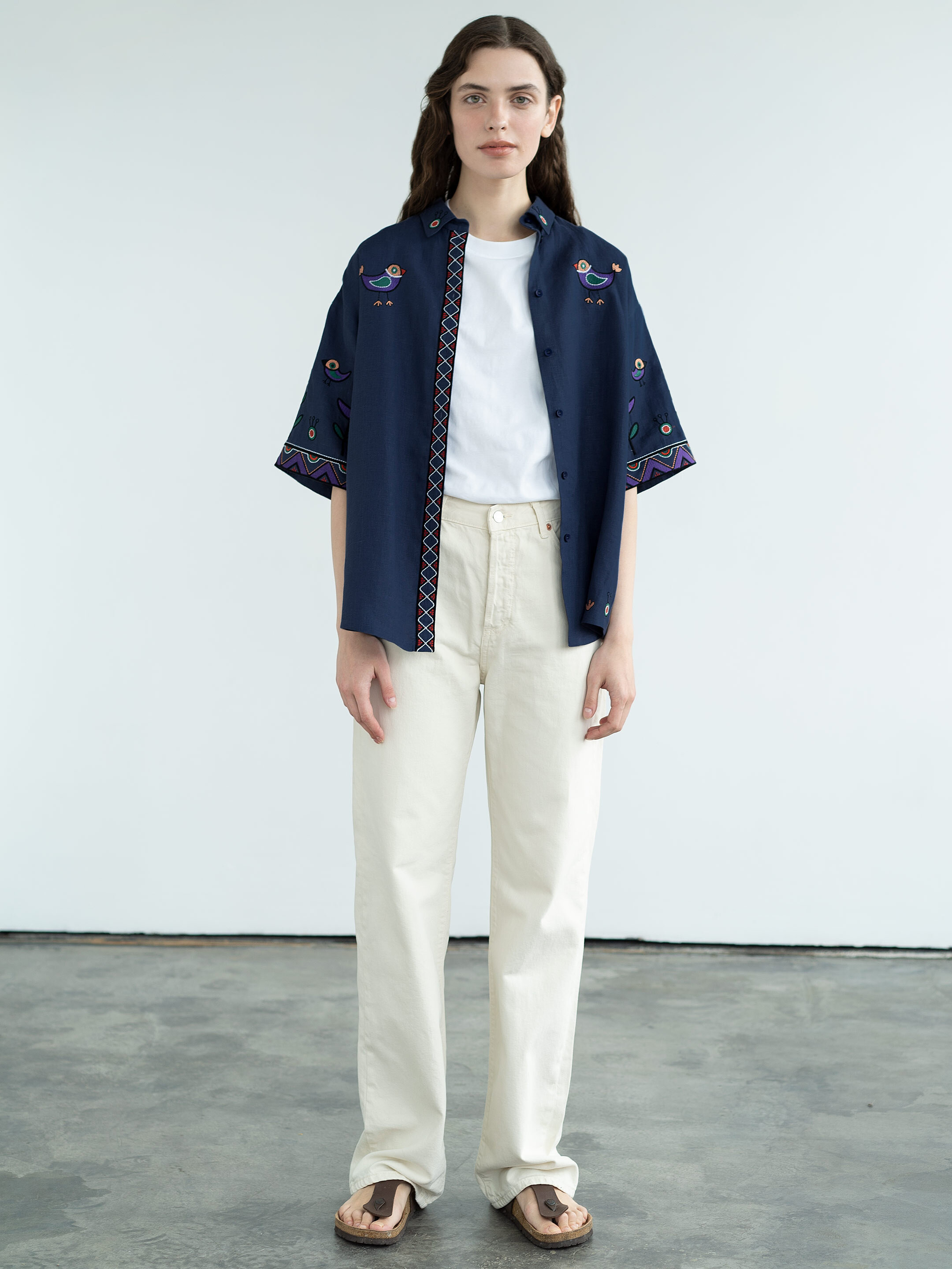 Лляна сорочка з вишивкою «Gushul Shirt» недорого