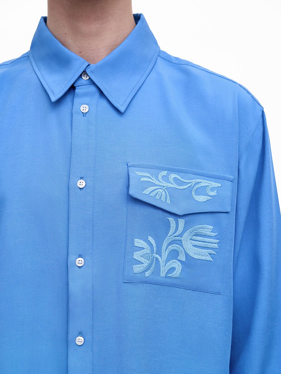Легка вишита сорочка «Хвиля блакитна» [0]